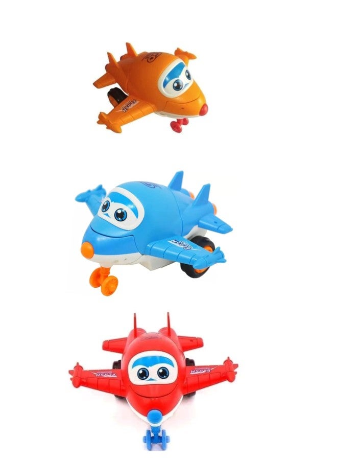Manos 8 in 1 Robot Plane Power Friction Pull Along Toy for Kids Pack of 2 - Image 4